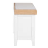 Contemporary white hall bench for welcoming spaces.