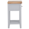 Graceful and Compact Grey Table, Perfect for Illumination.
