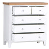 Elegant and practical, the white drawer chest suits any room.