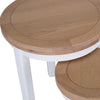 Sleek white round nest of tables for any room.
