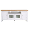 Large white TV stand for your entertainment needs.