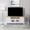Elegant white TV stand to complement your space.