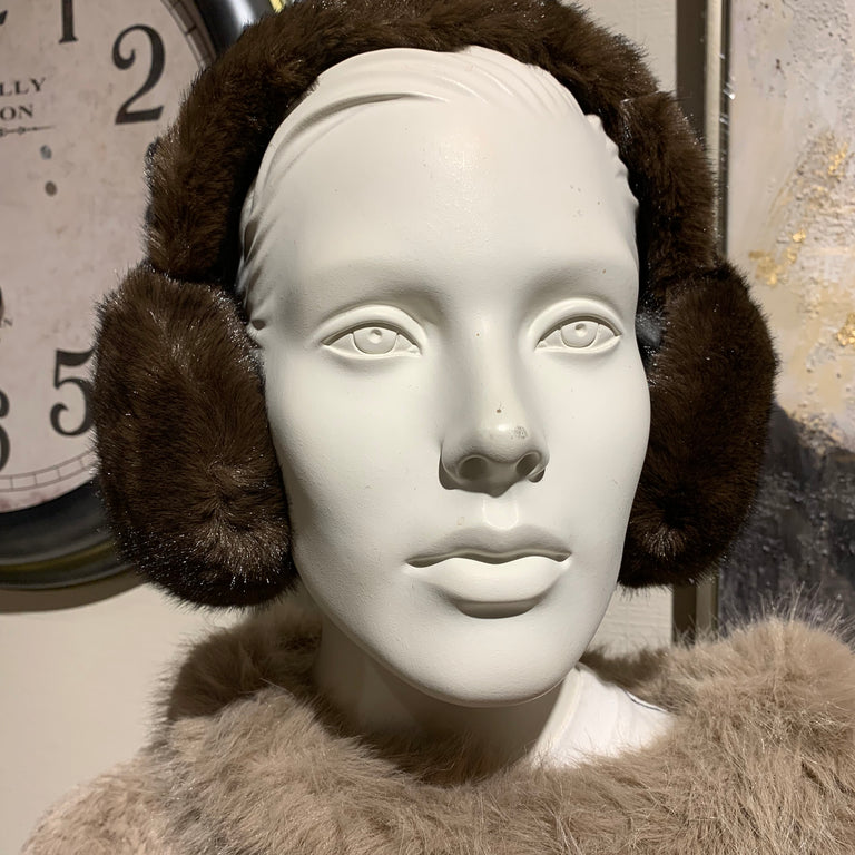 Brown Plush Earmuffs – Warm Winter Earmuffs for Women, Gift for Her