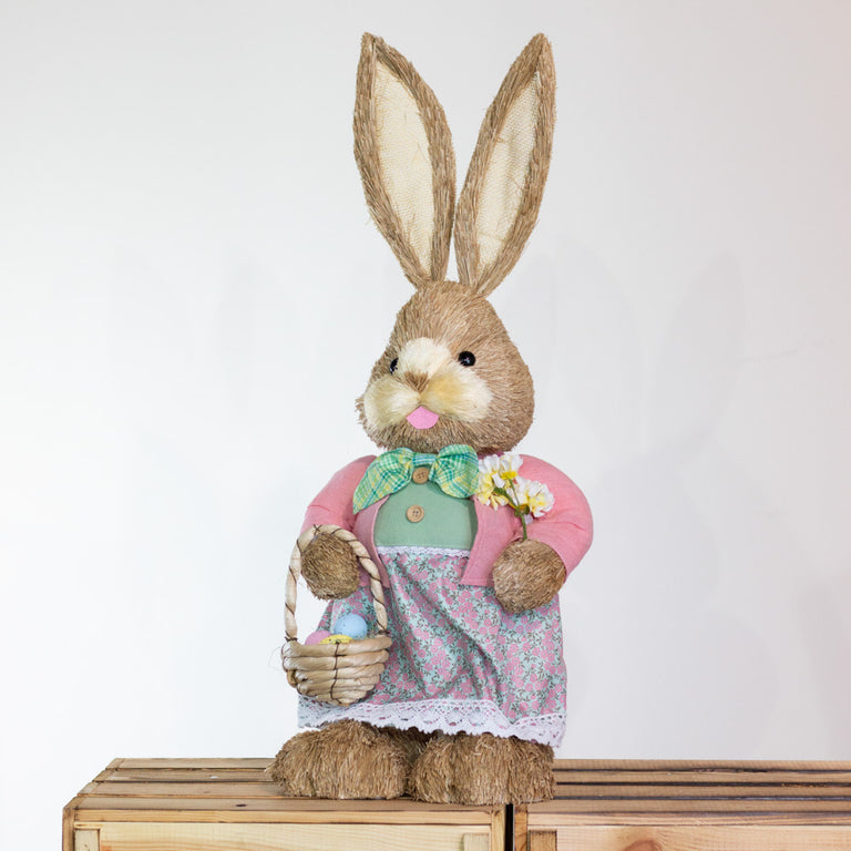 Easter Bunny Girl With Basket 65 cm - Easter Decoration Centrepiece