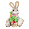 Adorable Easter Bunny Sitting With Basket Boy 23 cm figurine.