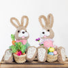 Spring-inspired Easter decor featuring a bunny and a floral basket.
