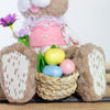Cute Easter Bunny Sitting With Basket Girl 23cm as a homeware accent