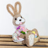 Decorative Easter Bunny Sitting With Basket Girl 23cm for festive decor