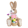Adorable Easter Bunny Sitting With Basket Girl 23cm figurine