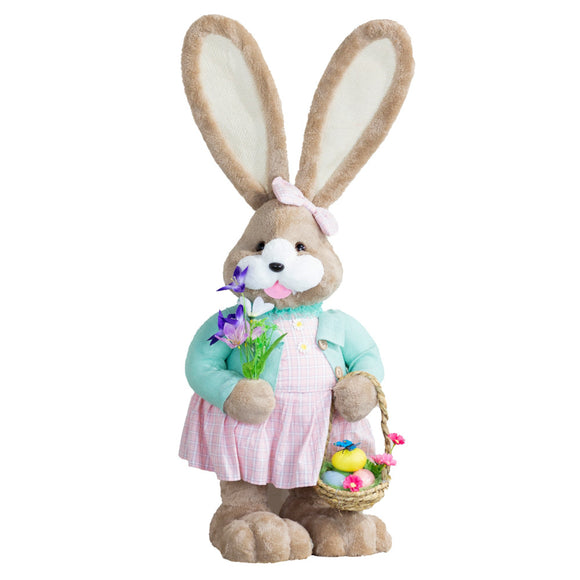 Adorable Easter Bunny With Eggs Girl 92 cm for festive decor