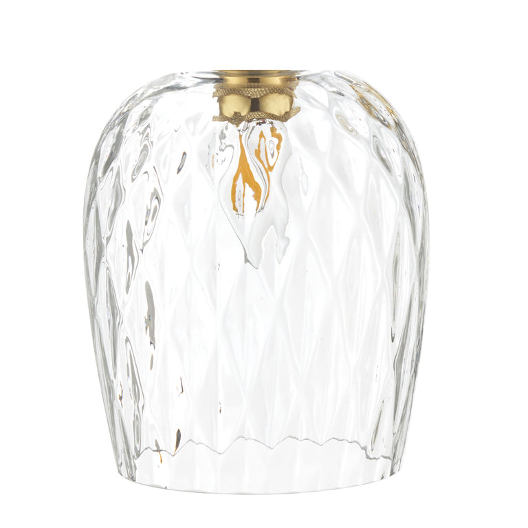 Easy Fit Clear Dimpled Glass Pendant Shade