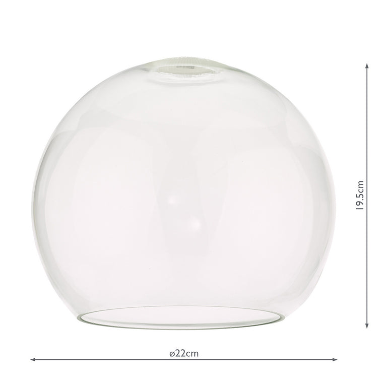 Easy Fit Lamp Shade Clear Round Glass - Modern Lighting Collection