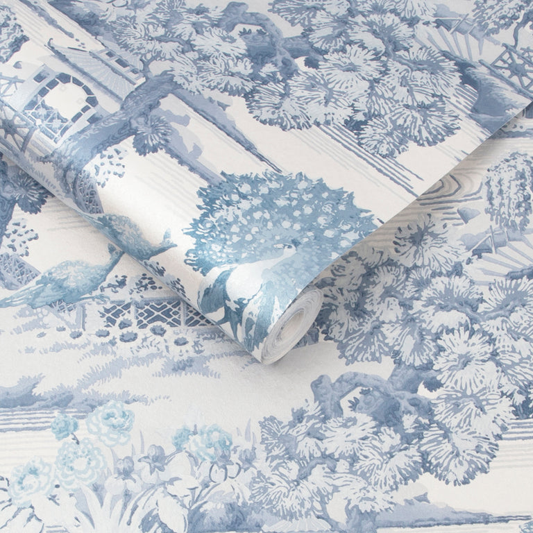 Graham & Brown Edo Toile Blue Wallpaper