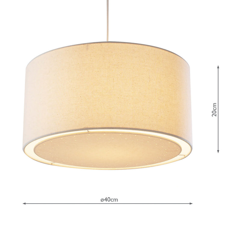 Edward Easy Fit Pendant Shade Cream - Lamp Shade Lighting Collection