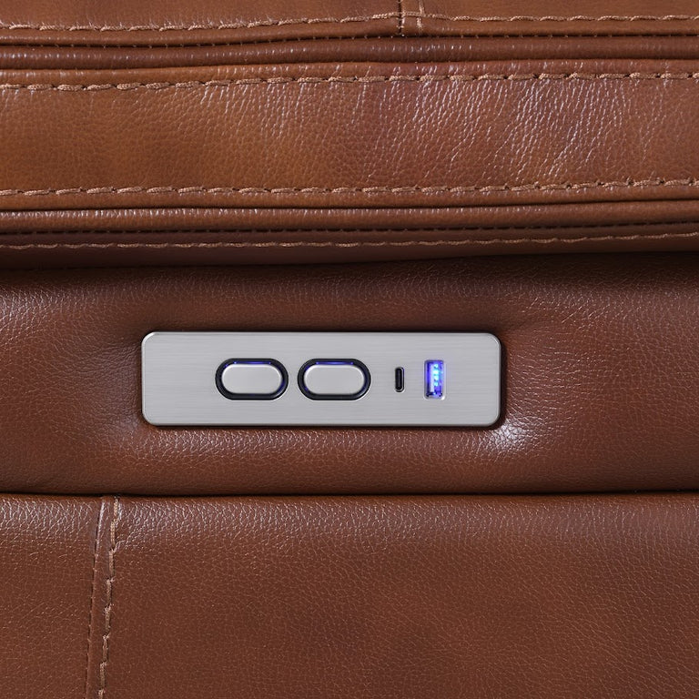 Egan 3 Seater Sofa Electric Recliner Bison Saddle