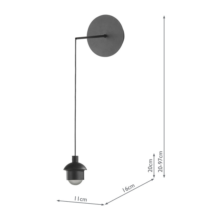 Eileen Pendnant/Wall LED Light Fitting Black - Modern LED Light