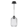 Eileen Pendant/Wall LED Light Black/Ribbed Glass fitted as a pendant