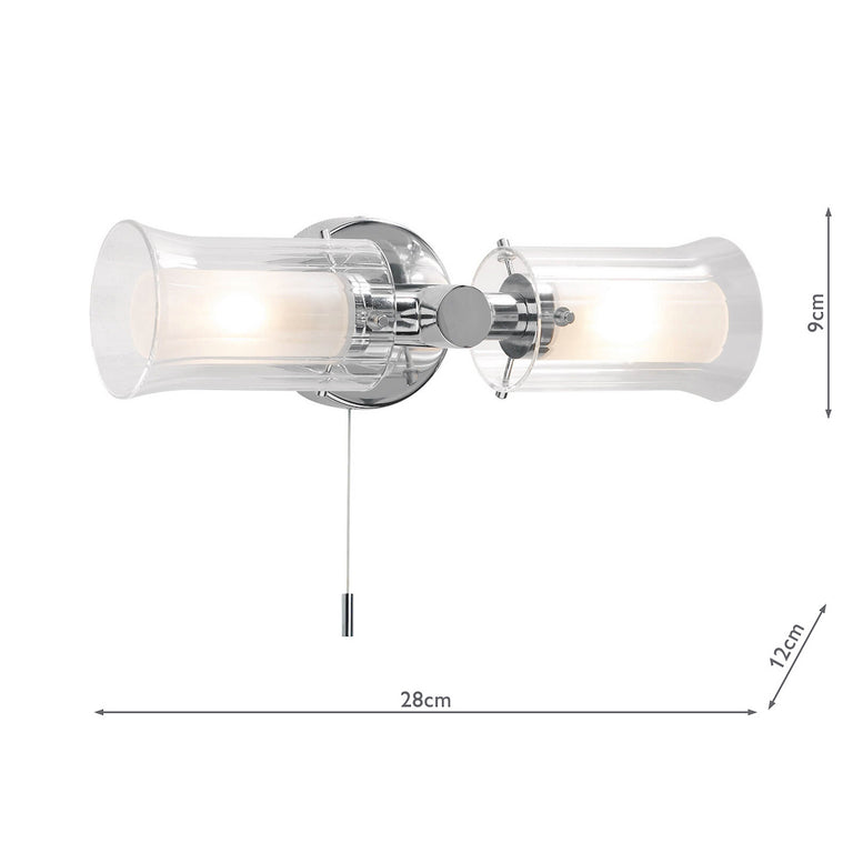 Elba Bathroom 2 Light Wall Light Polished Chrome - Bathroom Lighting Collection