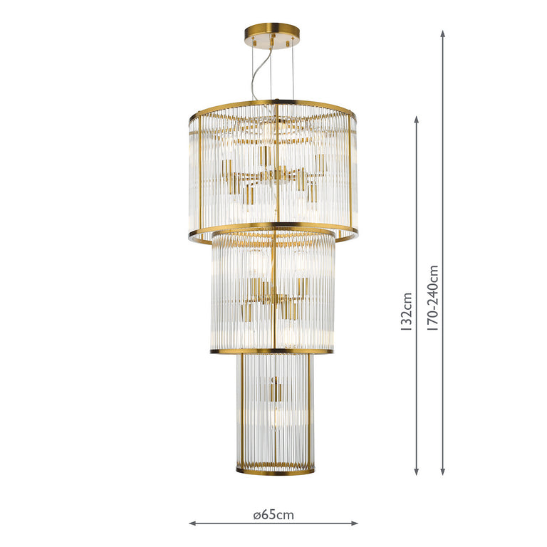 Eleanor 15 Light Chandelier Natural Brass - Light & Home Decor Accent