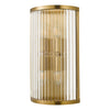 Eleanor 4 Light Wall Light Natural Brasswith glass rods shade