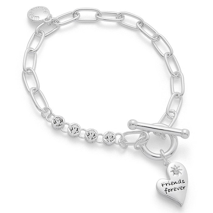 Elegant Heart Silver Plated Friendship Bracelet