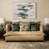 Scatterbox Cushion Elin Natural/Blue lifestyle picture on the sofa