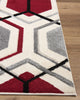 Elise Geometric Rug Cream-Red picture of the corner