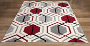 Elise Geometric Rug Cream-Red picture on the floor