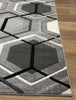 Elise Geometric Rug Silver picture of the corner