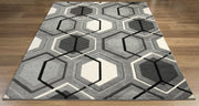 Elise Geometric Rug Silver picture on the floor