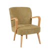 Eliza Accent Chair Forest Green fabric chair with wooden legs
