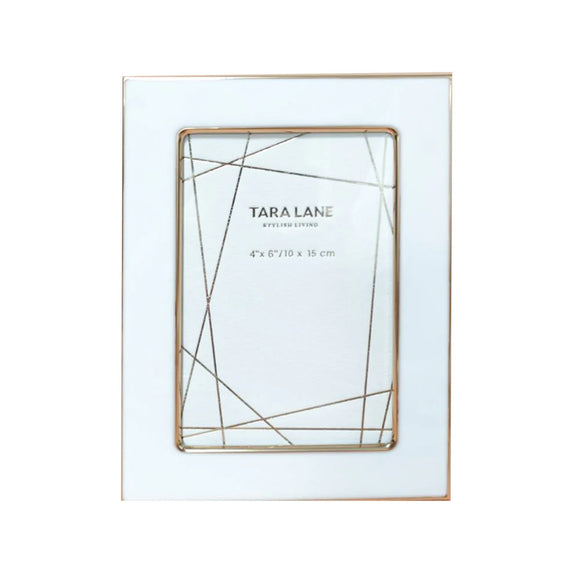Ella Photo Frame White Gold 4x6