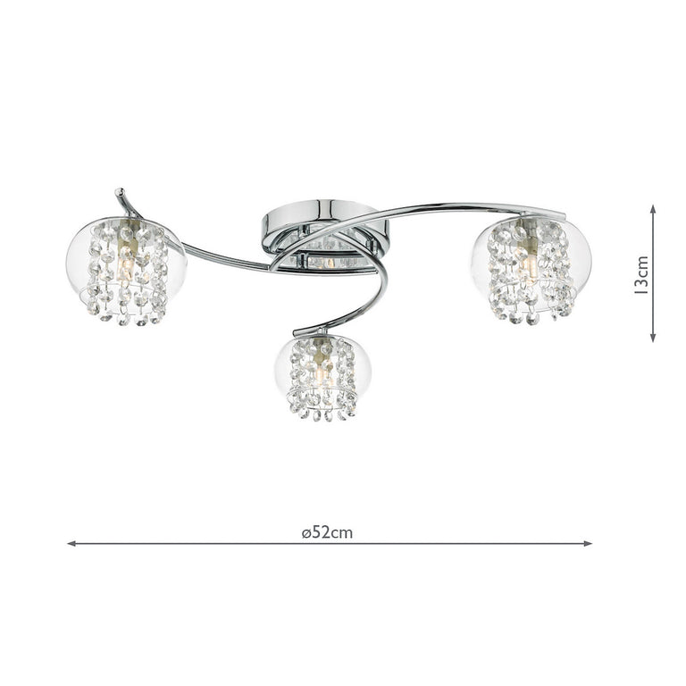 Elma 3 Light Semi Flush Polished Chrome - Stylish Ceiling Lighting Collection