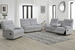 Eloise 3 Seater Sofa Recliner Grey life style picture with 2 seater sofa and recliner armchair