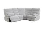 Eloise Corner Sofa Recliner Grey picture with reclined seat on the white background