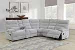 Eloise Corner Sofa Recliner Grey life style picture of the sofa with all available sections