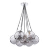 Elpis 7 Light Cluster Pendant Polished Chrome/Dimpled Glass for a modern interiors