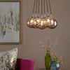 Elpis 7 Light Cluster Pendant Polished Chrome/Dimpled Glass life style picture