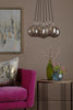 Elpis 7 Light Cluster Pendant Polished Chrome/Dimpled Glass hanging ceiling light