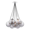 Elpis 7 Light Cluster Pendant Polished Chrome/Dimpled Glass picture with switched on light