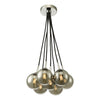 Elpis 7 Light Cluster Pendant Polished Chrome/Smoked Glass picture with switched on light