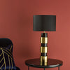 Elwyn Table Lamp Satin Gold and Black life style picture