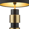 Elwyn Table Lamp Satin Gold and Black close view picture of the hade and frame