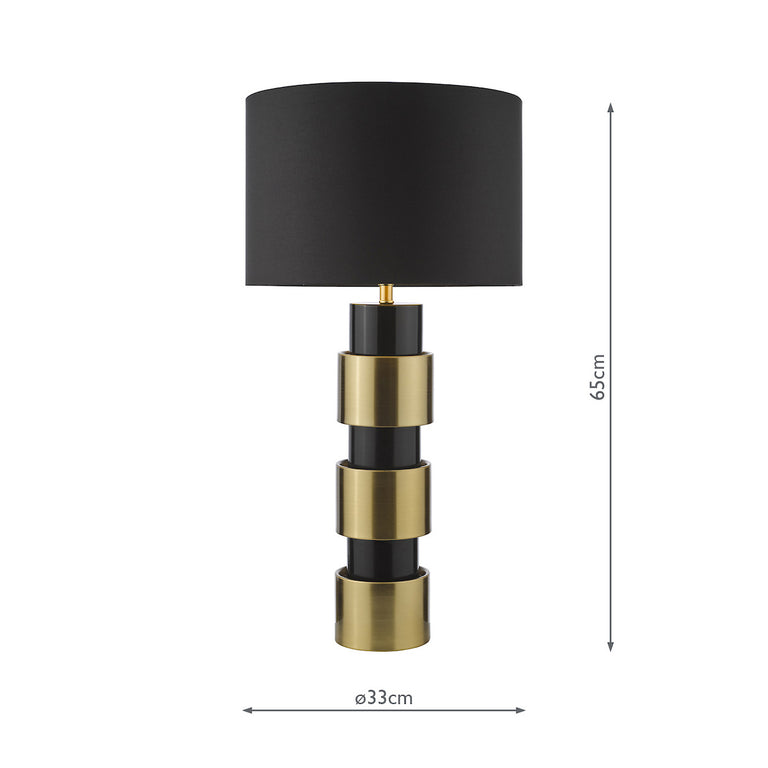 Elwyn Table Lamp Satin Gold and Black - Metal Lamp for Table Decor