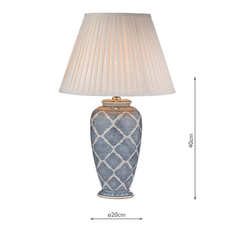 Ely Table Lamp Blue/White Base Only - Stylish Lamp for Table