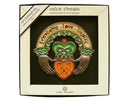 Embroidered Claddagh Ring Plaque in its lidded gift box