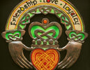 Embroidered Claddagh Ring Plaque embroidery close up