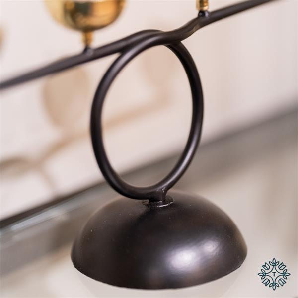 Emerson 4 T-Light Holder Black/Gold