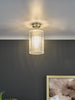 Emerson Semi Flush Antique Brass Cylinder Ribbed Glass life style picture