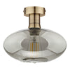 Emerson Semi Flush Antique Brass Smoked Glass picture of the lamp design